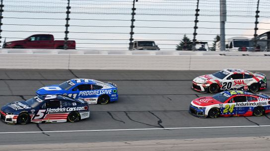 Kyle Larson (5), Denny Hamlin (11), Christopher Bell (20) and William Byron (24).
