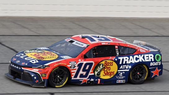 Chase Briscoe (19) on his way to winning Sunday’s eero 400 NASCAR Cup Series race at Chicagoland Speedway in Joliet, Ill.