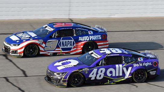 Alex Bowman (48) and Chase Elliott (9).