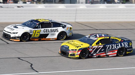 Carson Hocevar (77) and AJ Allmendinger (16).